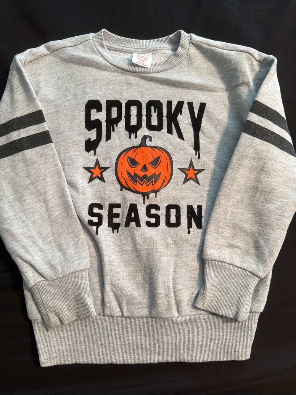 wonder nation Gray 'Spooky Season' Sweatshirt with Orange Pumpkin